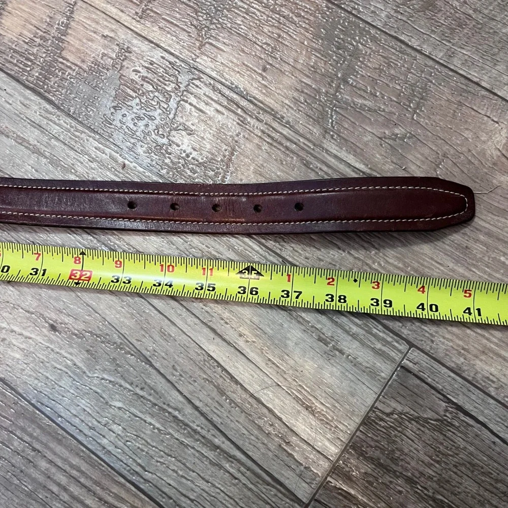 Cole Haan‎ Mens Brown Leather Belt Crafted in England Contrast Stitch Size 34